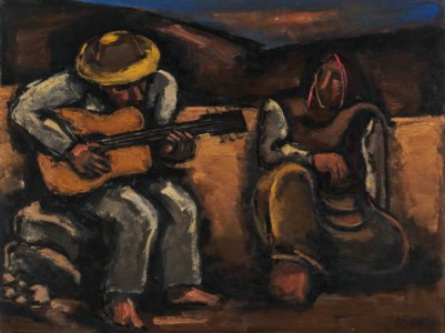 Man Playing the Guitar and Woman Listening