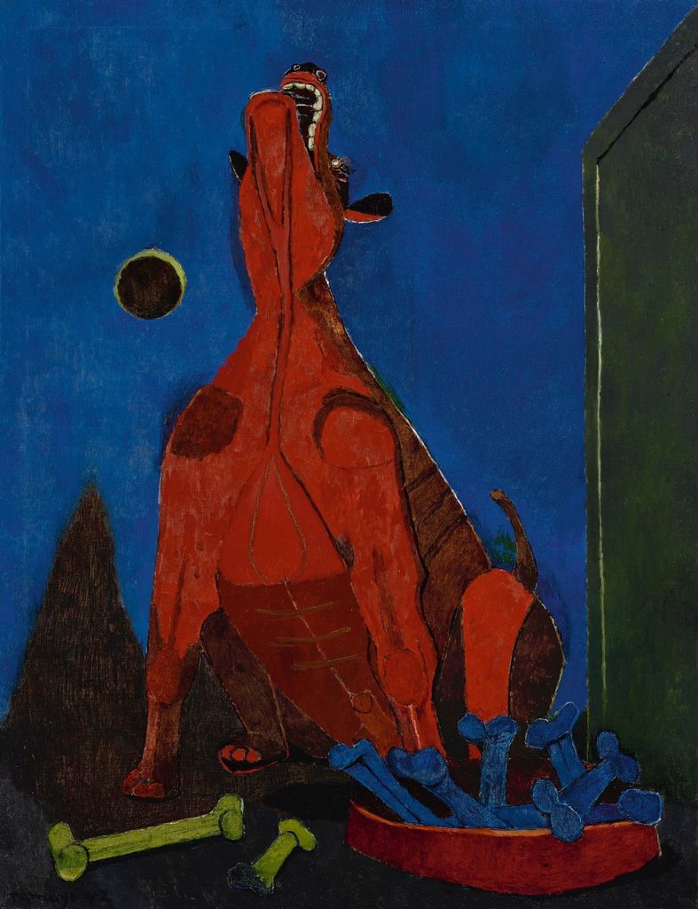 PERRO AULLANDO A LA LUNA (DOG HOWLING AT THE MOON) 