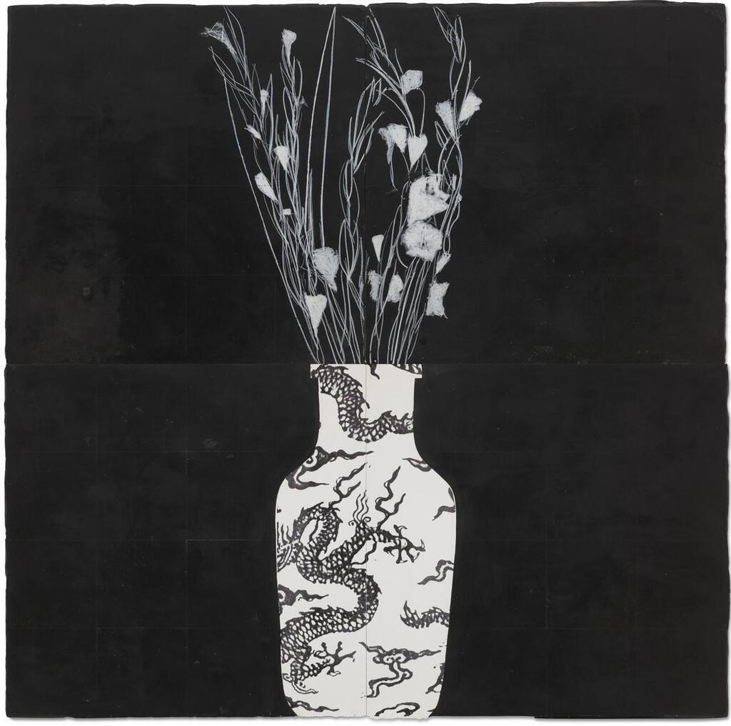 Gladiolas in a Chinese Pot