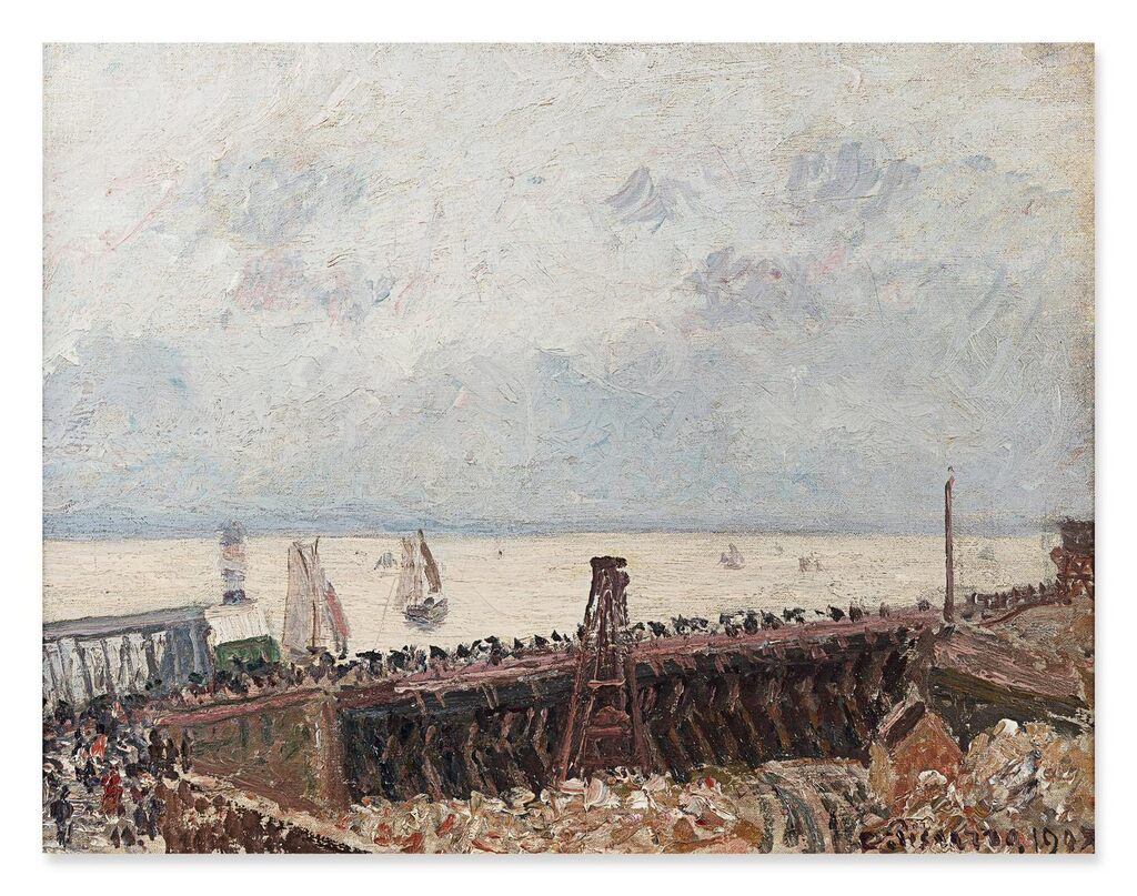 Entrée du port du Havre, temps gris