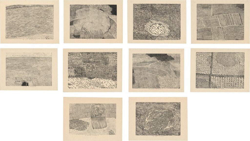 Five Series of Repetition: (i) Haystack Reflection; (ii) Black Pool; (iii) Withered Pool; (iv) Pool of Life; (v) Black Tadpoles; (vi) Field; (vii) Big River; (viii) Moving Cloud; (ix) Farmland; (x) Mountain Place