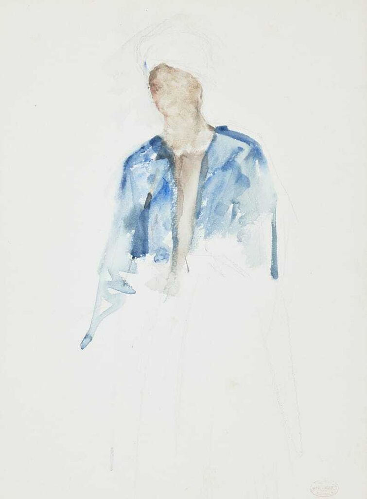 Slight Sketch of a Nubian in a Blue Robe