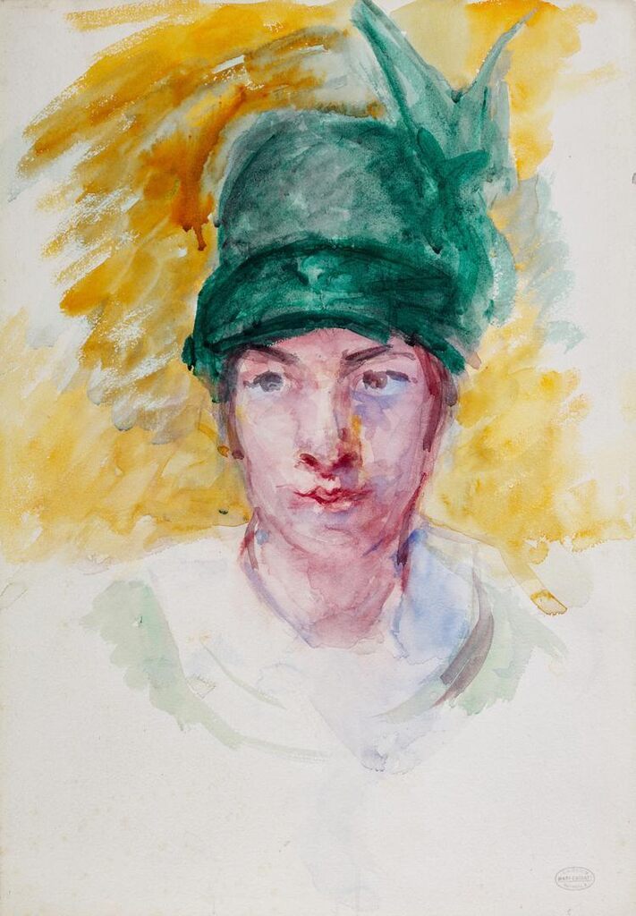 Sketch for 'Young Woman in a Small Winged Hat Holding a Cat'