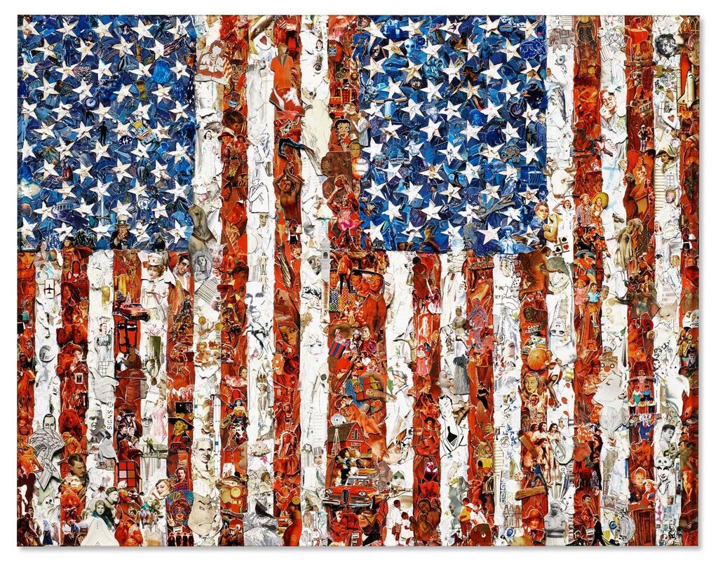 Two Flags, after Jasper Johns, Repro