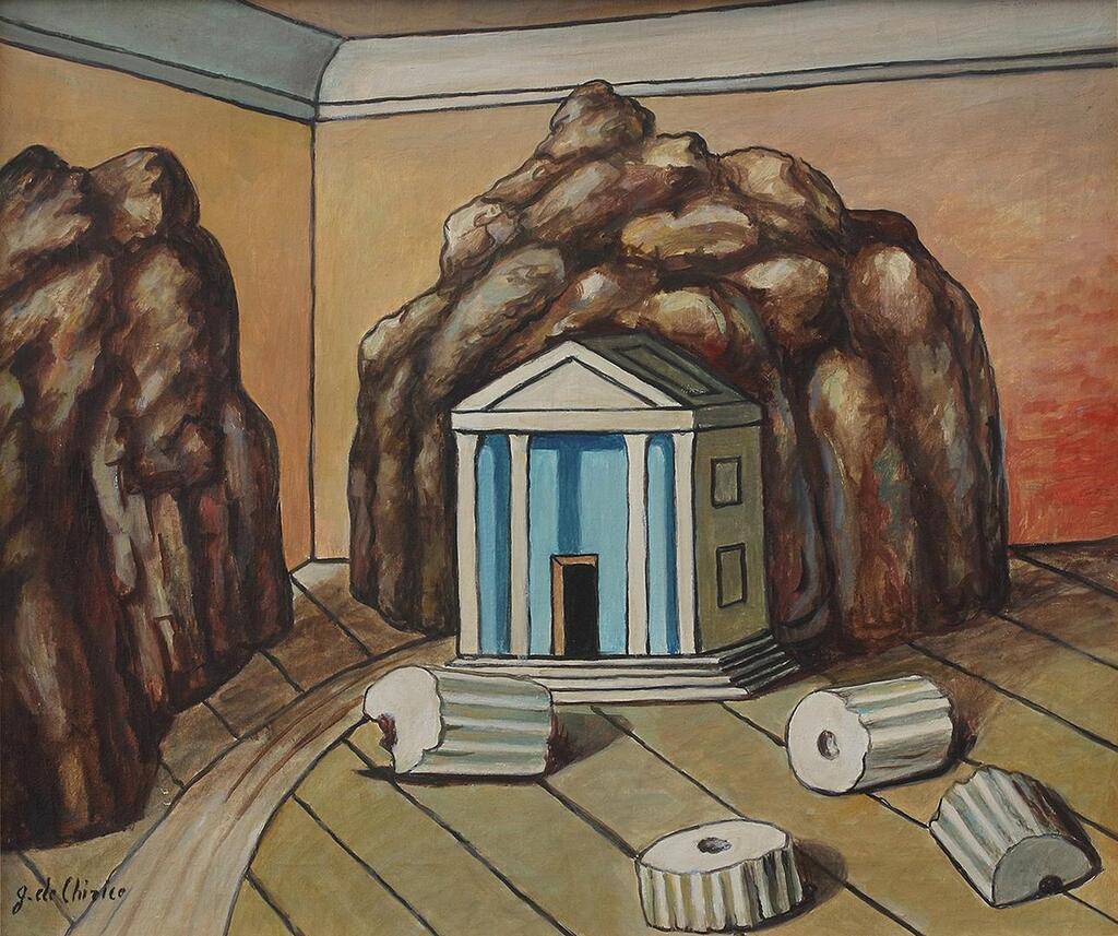 Tempio e rocce in una stanza (Temple and rocks in a room)
