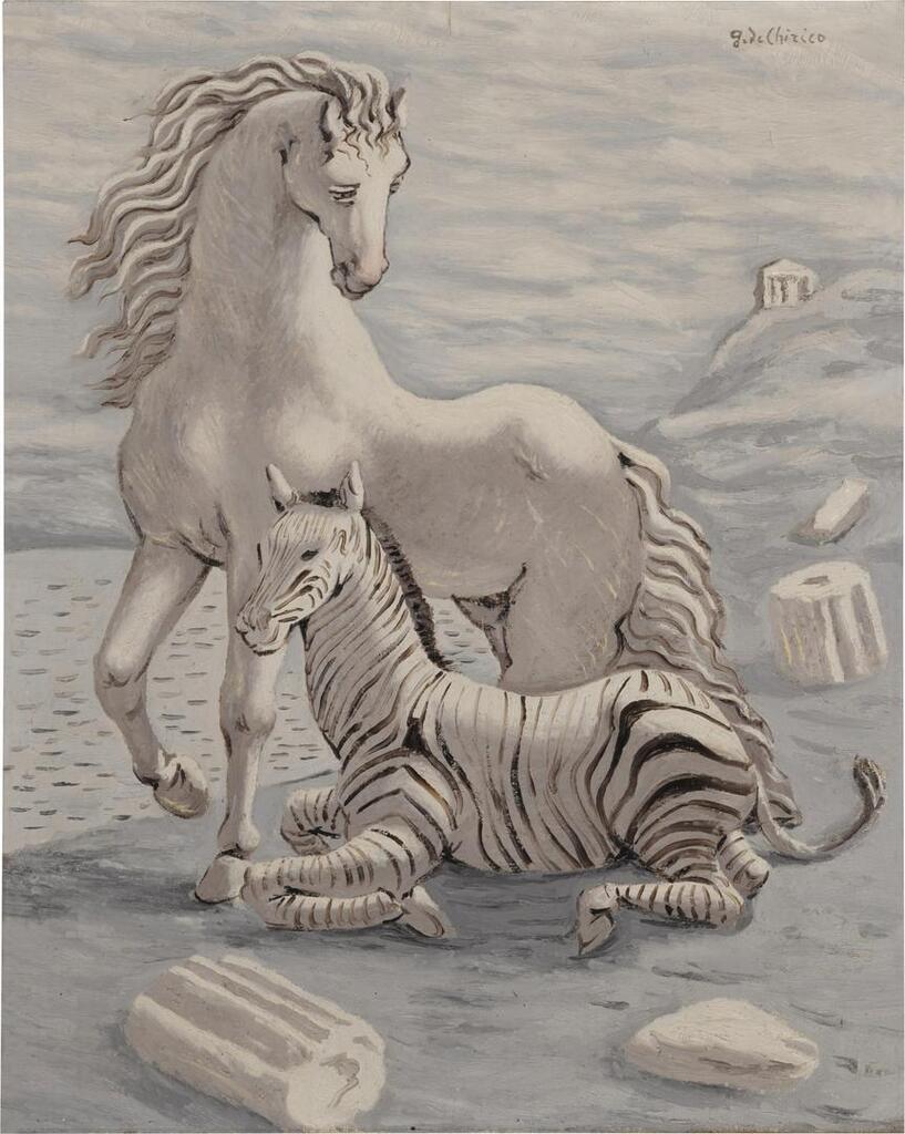 Cavallo e zebra in riva al mare (Horse and Zebra by the Sea)
