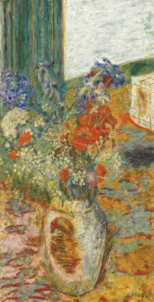 Fleurs dans un pot de grès ou Intérieur, fleurs des champs
