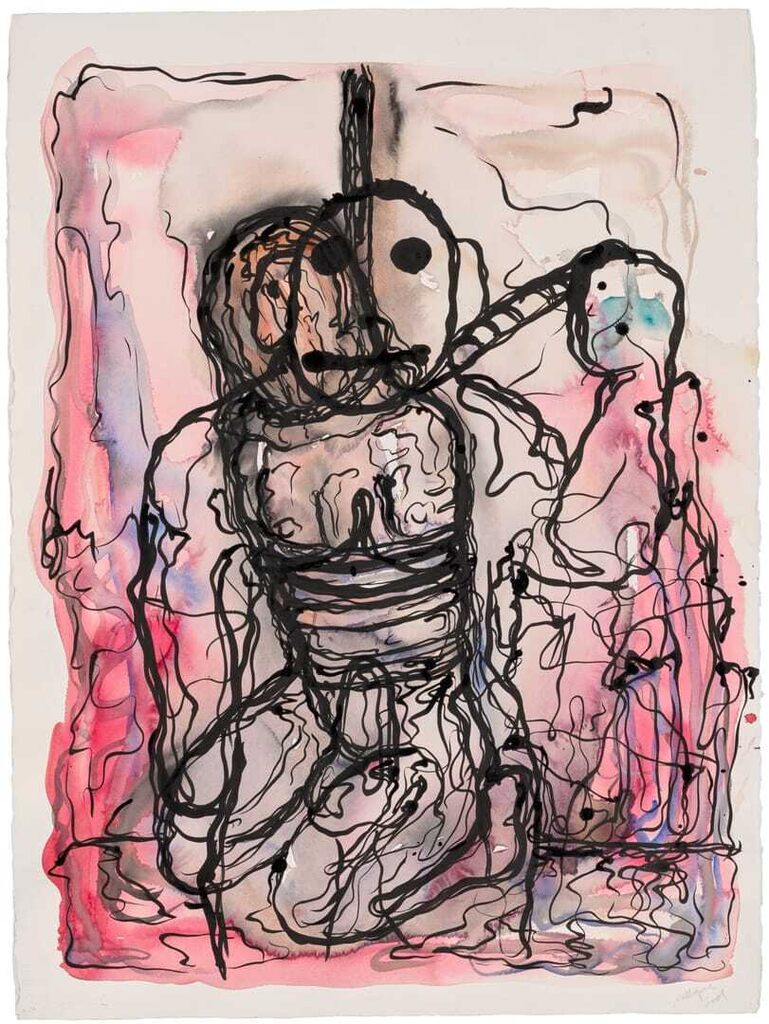 Untitled (homme à genoux devant une potence) (Untitled (Man Kneeling Before the Gallows))