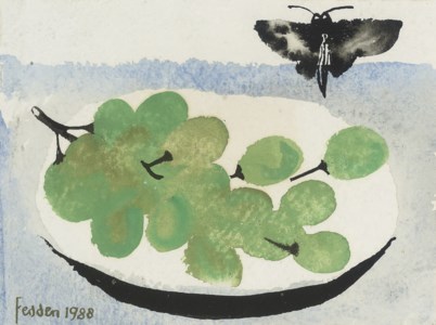 Grapes with butterfly