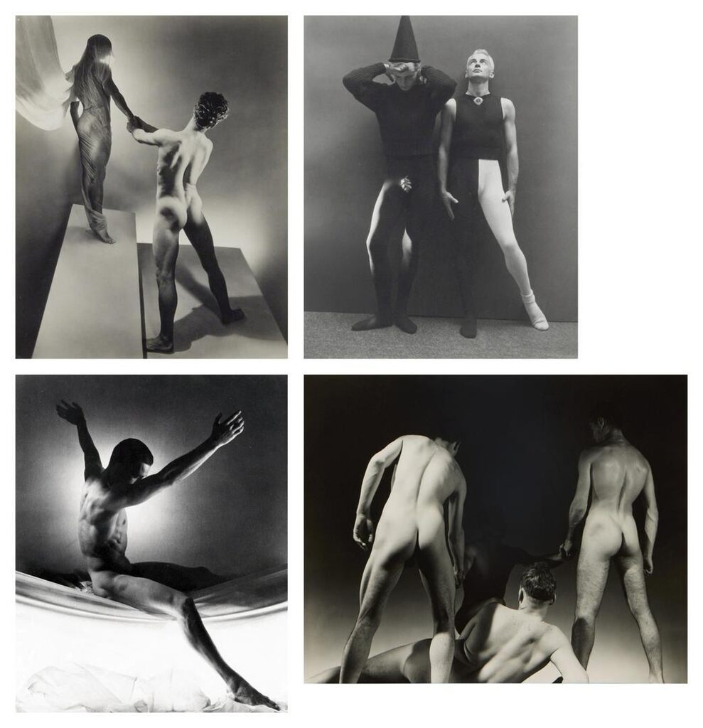 i. Orpheus and Eros; ii. Nude Study; iii. Self-portrait in harlequin costume with Bill Miller; iv. Ted Starkowski - Wonderful