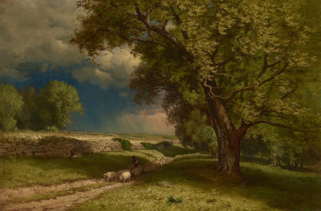 Landscape with Sheep (Oncoming Shower)