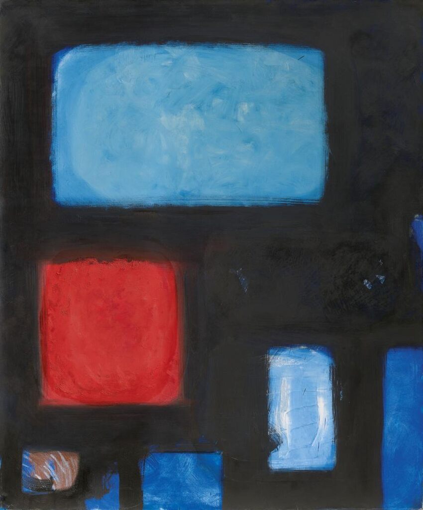 BLUES AND DULL VERMILION IN BLACK : JUNE 1960