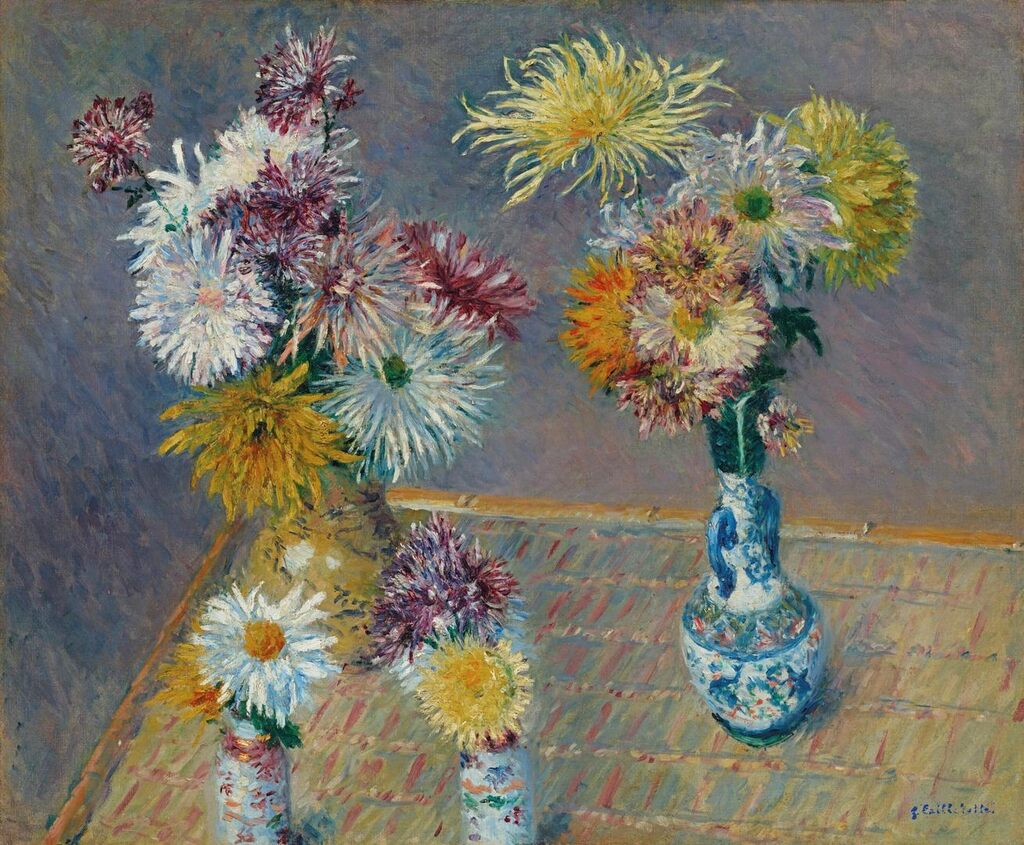 Quatre Vases de chrysanthèmes