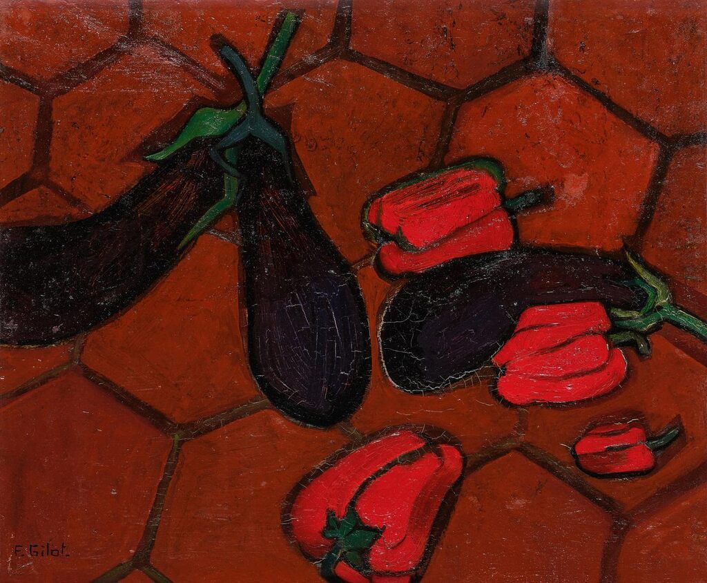 Eggplants and Red Peppers