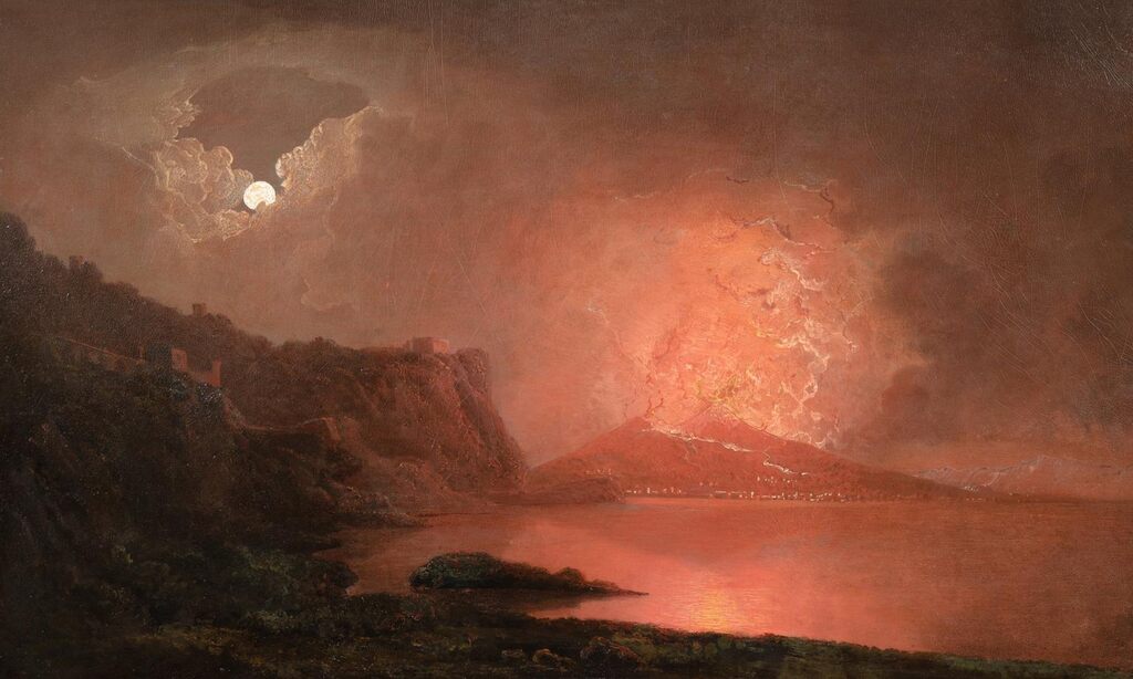 View of Vesuvius in eruption, taken from Posillipo