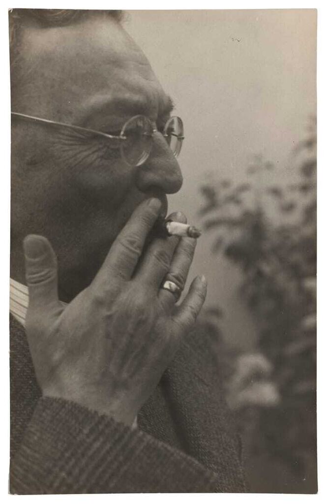 Kandinsky on a terrace of the Masters' Houses, Bauhaus Dessau, May 1930