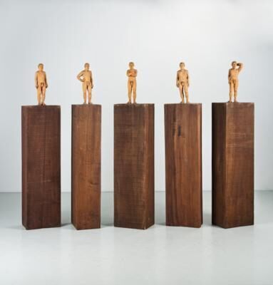 Five male nudes