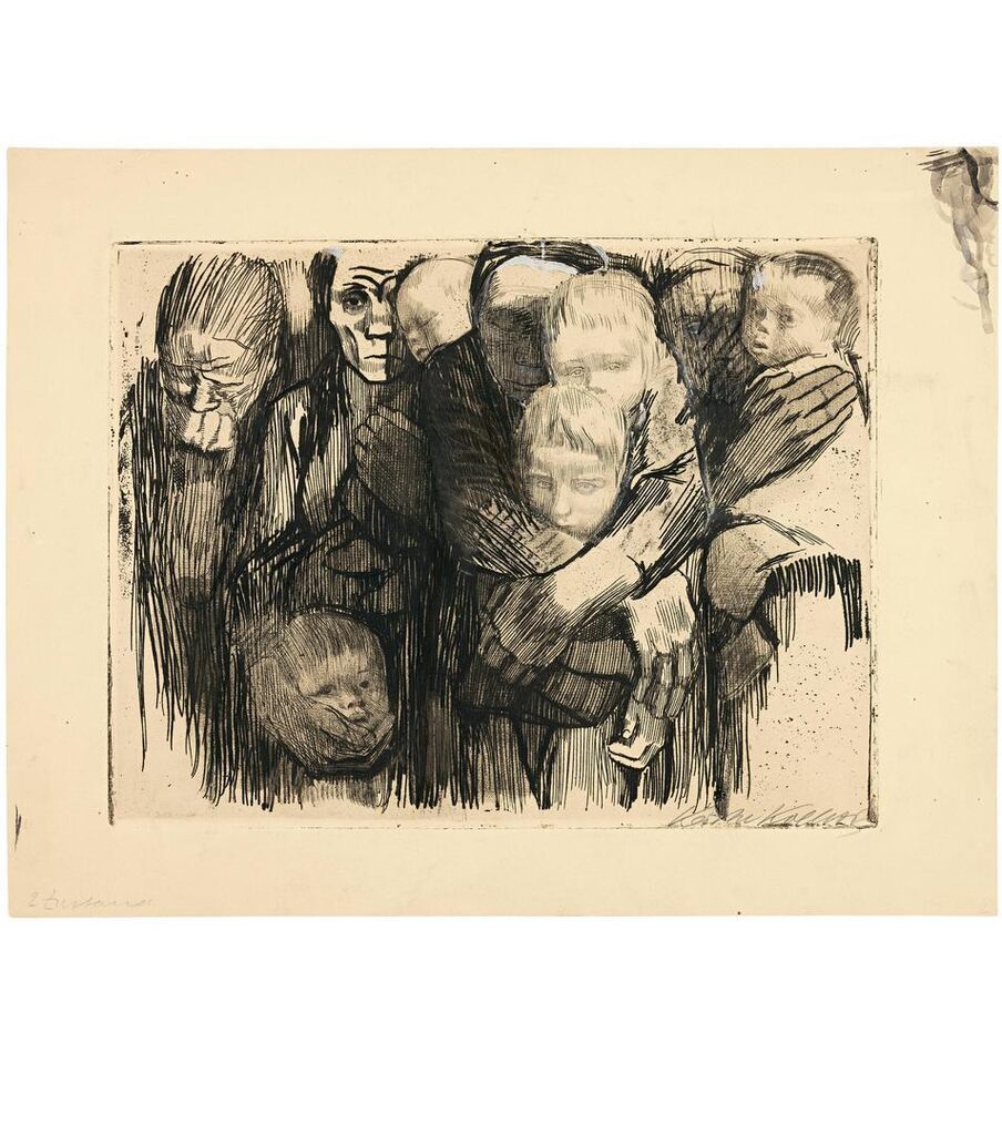 Mütter, Rejected first version of the sixth sheet from the series 'Krieg'