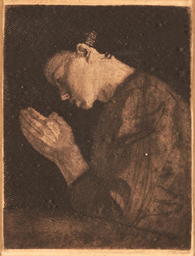 Betendes Madchen (Klipstein 11 iv/iv; Knesebeck 14 iv or v/v)