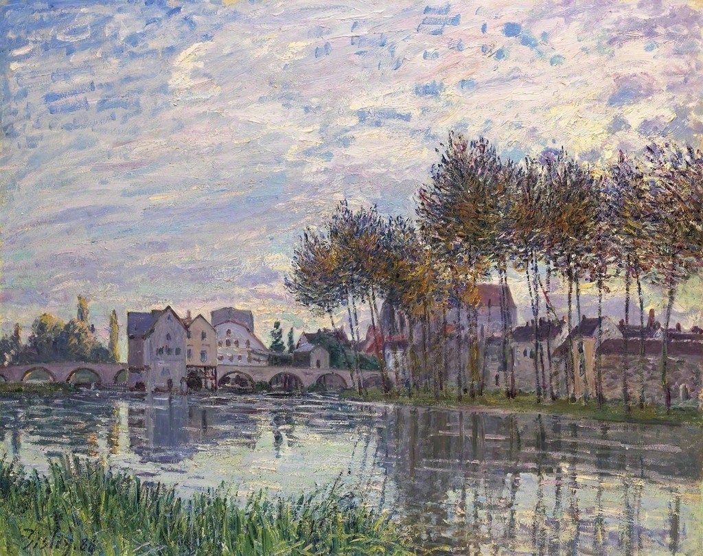 Moret au coucher du soleil, octobre