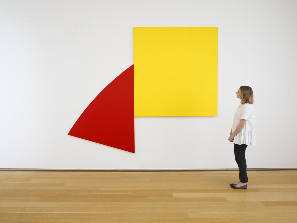 Yellow Panel with Red Curve