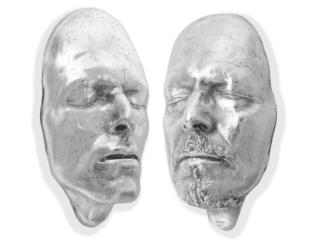 David Bowie (British, 1947-2016): Two Silver Shell and Resin Filled Lifemasks,