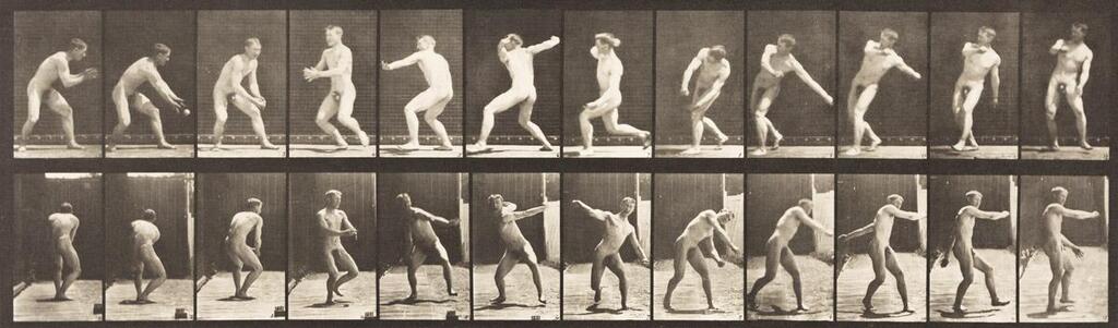 Animal Locomotion, comprising two male studies and two female studies of figures in motion