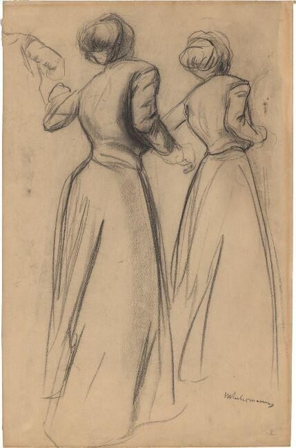 Two studies of the back of a woman