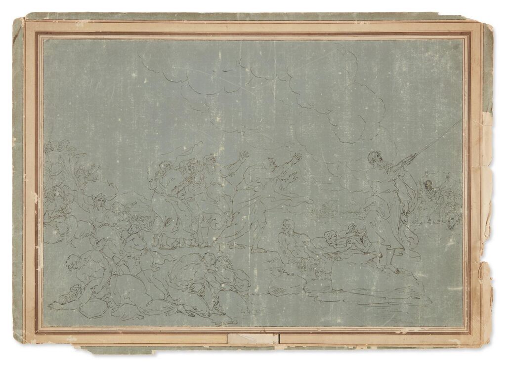 Two large drawings connected to designs for the King’s Chapel, Windsor; A) The Death of Jacob B) Pharaoh and His Host Lost in the Red Sea