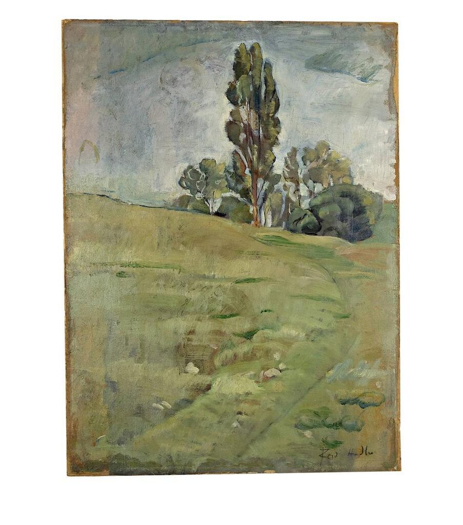 Landschaft mit Pappeln