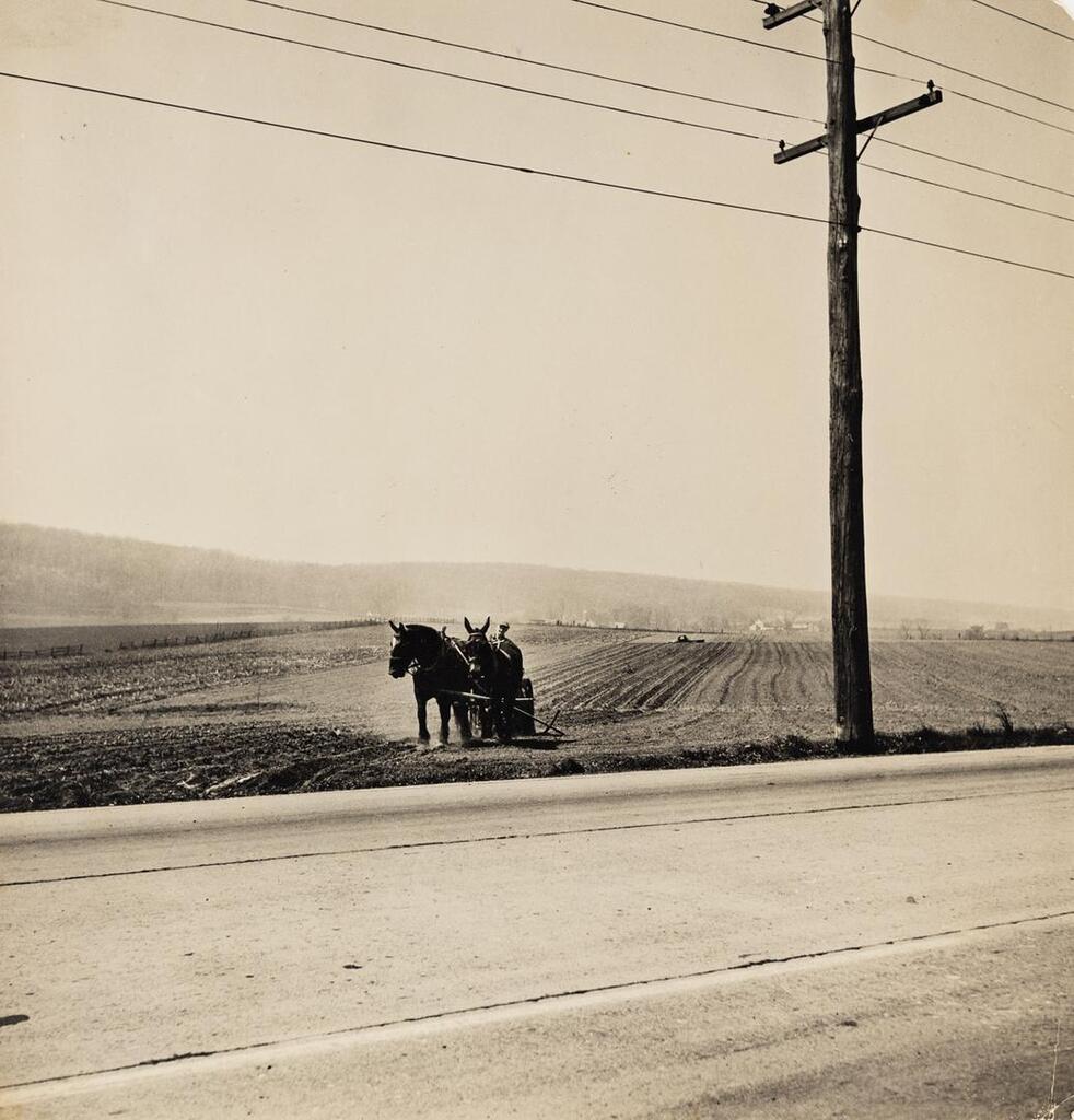Farm road and telephone lines