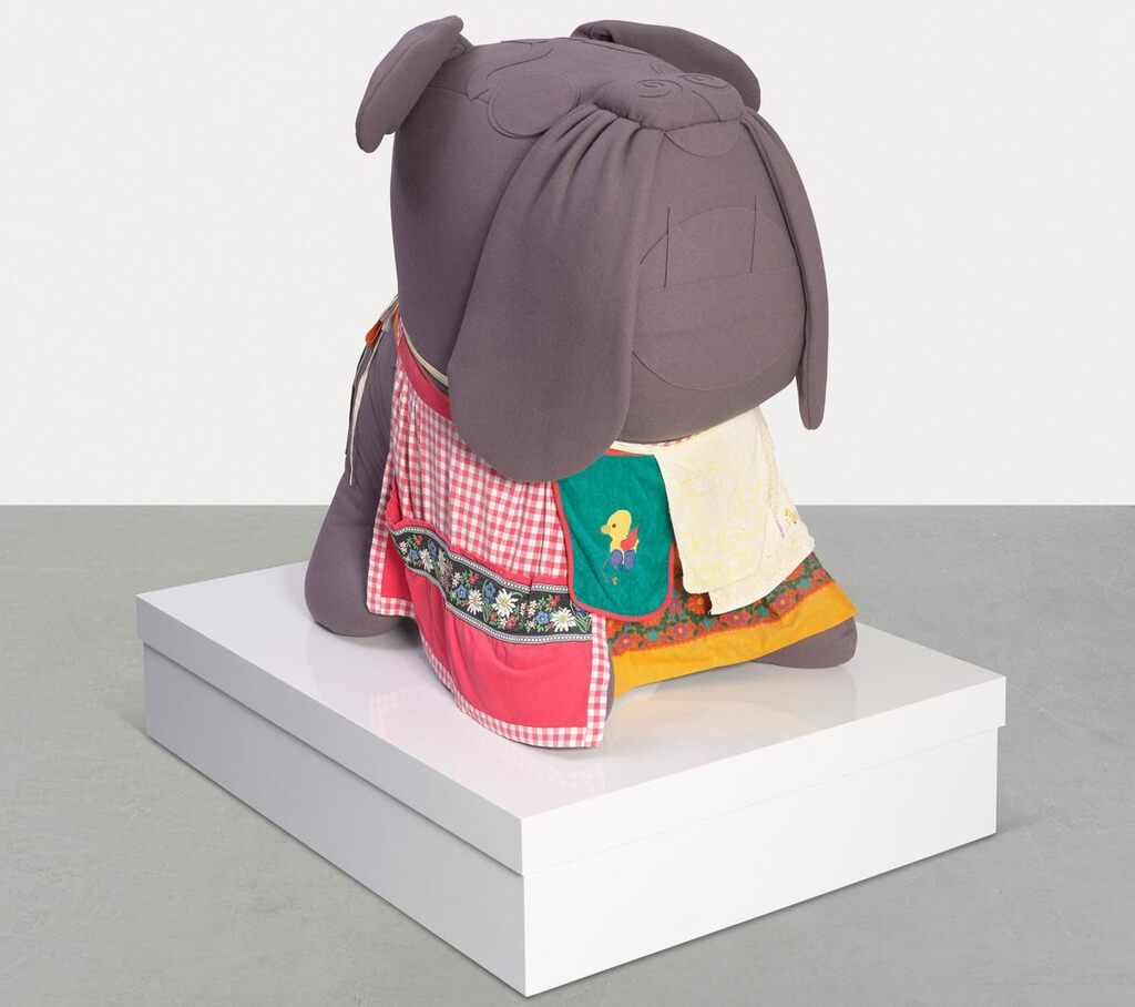 Untitled (The Grey Bulldog With Box & Aprons)