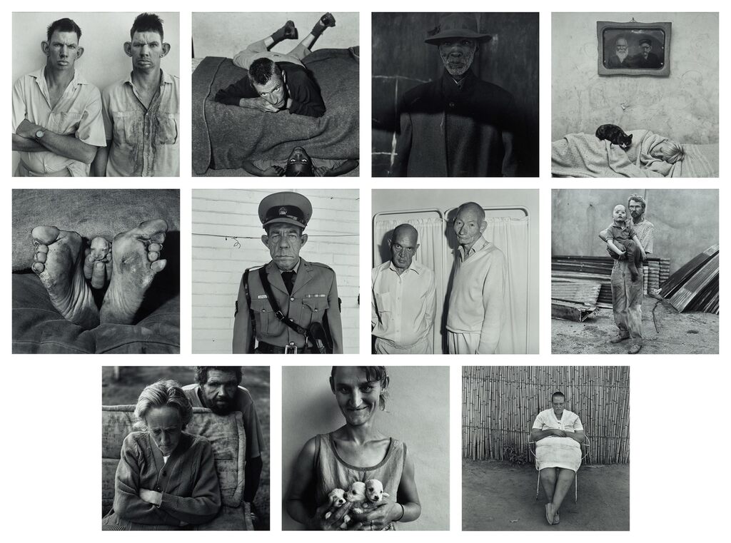 Eleven Works: (i) Dresie & Casie Twins, Western Transvaal; (ii) Elias Coming out from Under John’s Bed; (iii) Old Man, Ottoshoop; (iv) Portrait of sleeping girl; (v) Puppy Between Feet; (vi) Sergeant F de Bruin. Department of Prisons Employee; (vii) Two men in Dormitory Northwest province; (viii) Untitled; (ix) Untitled; (x) Wife of abattoir worker holding puppies. Orange Free State; (xi) Woman sitting in front of bamboo fence