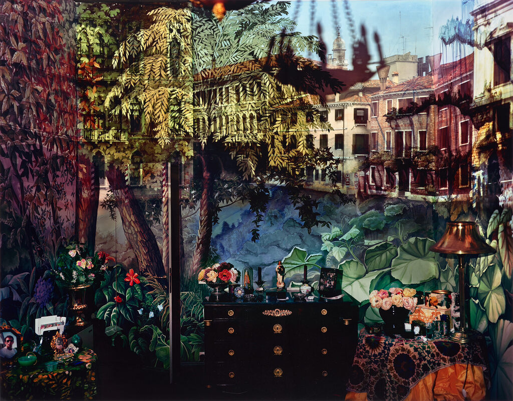 Camera Obscura: View of Volta del Canal in Palazzo Room Painted with Jungle Motif, Venice, Italy