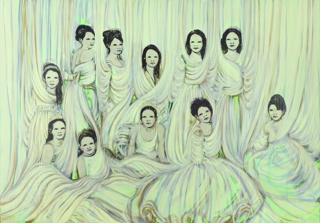 Claire Tabouret, Les Débutantes (vert de jaune) 元媛舞會（黃綠調）