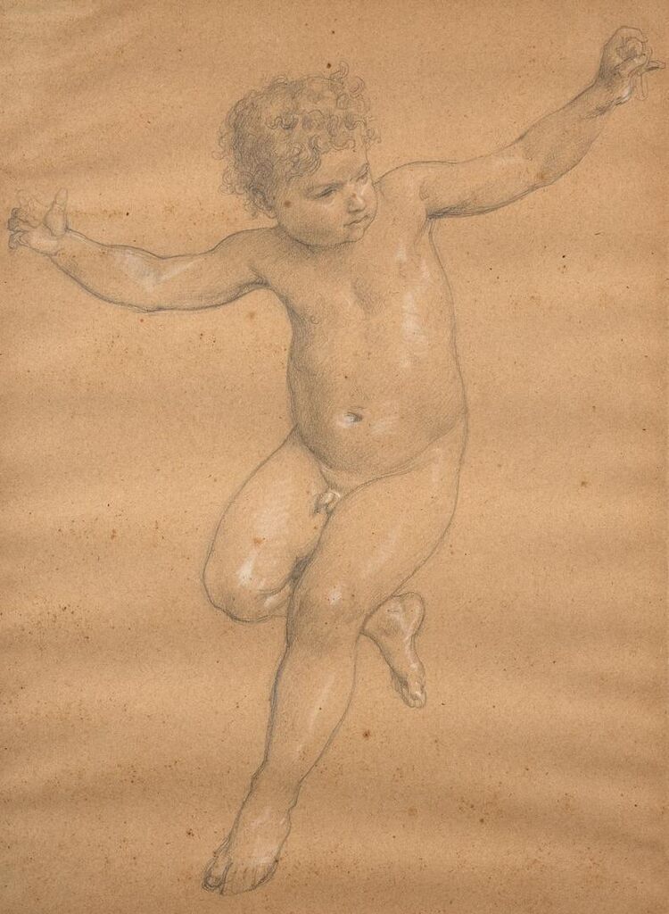 Dancing Cupid; Study for The Virgin, the Child Jesus, and Saint John the Baptist