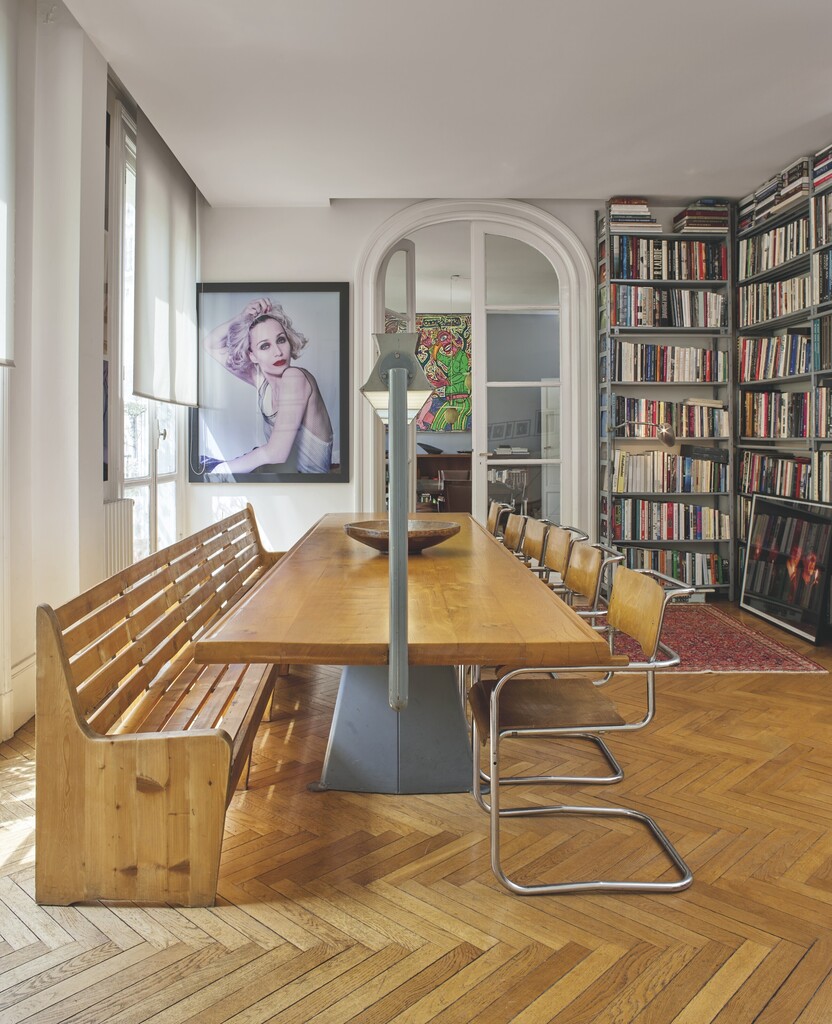 TABLE DE BIBLIOTHÈQUE ÉCLAIRANTE, GRANDE VARIANTE, CRÉÉE POUR LA MAISON DE LA MÉDECINE