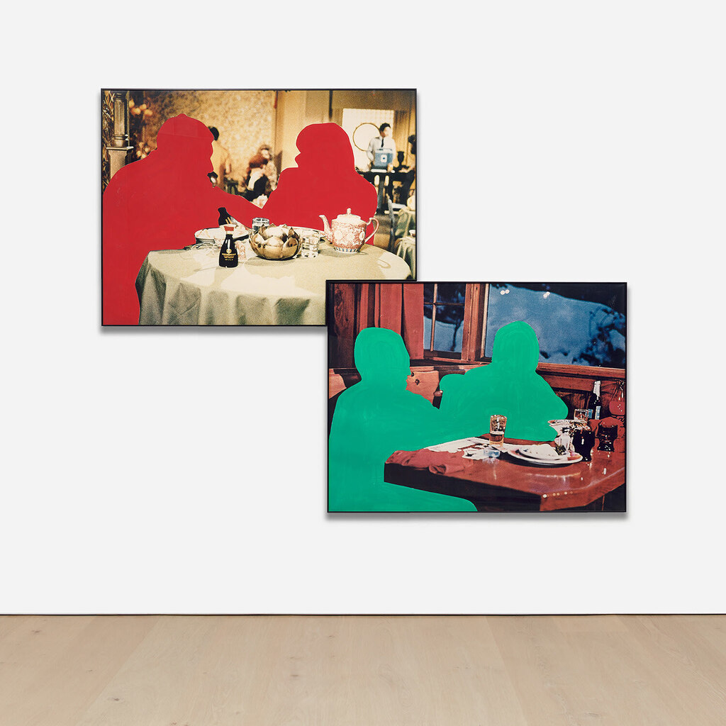 Two Figures (Red) and Two Figures (Green) in Different Environments (Food)