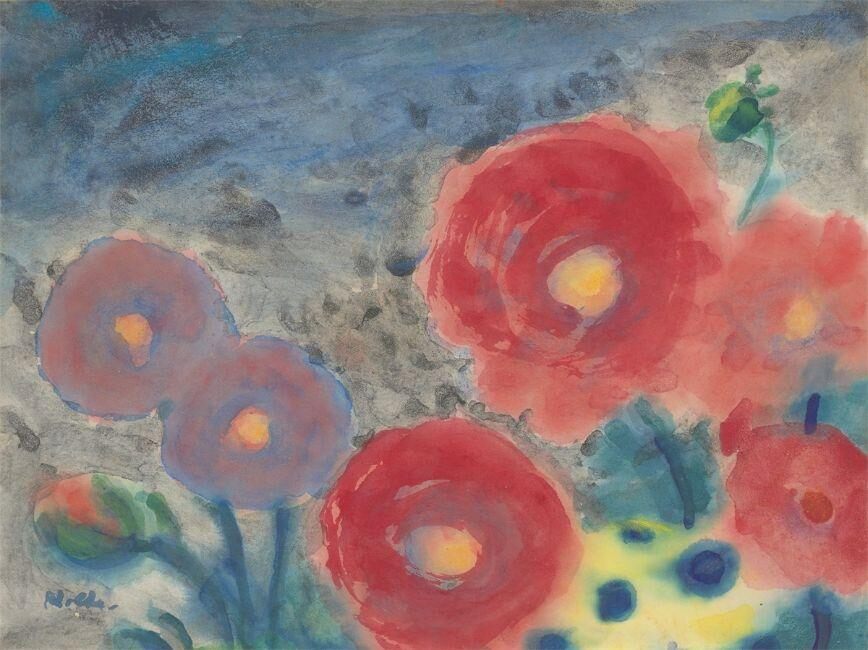 ”Rote und blaue Blüten”