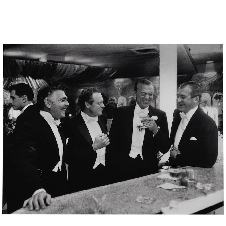 The Kings of Hollywood (Clark Gable, Gary Cooper, James Stewart, and Van Heflin, New Year's Eve, the Crown Room of Romanoff's, Beverly Hills)