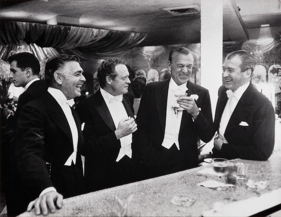 Kings of Hollywood (Clark Gable, Van Heflin, Gary Cooper and James Stewart), Romanoff's, New Year's Eve