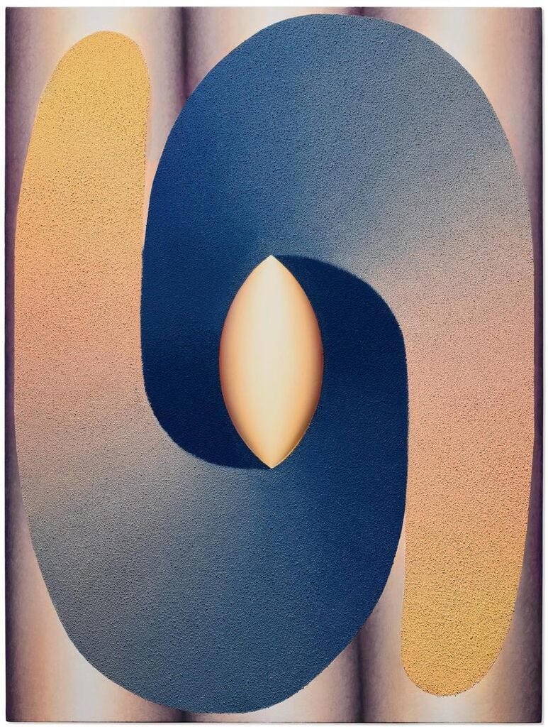 Loie Hollowell, Linked Lingam in Salmon, Gray-Blue, Purple and Yellow