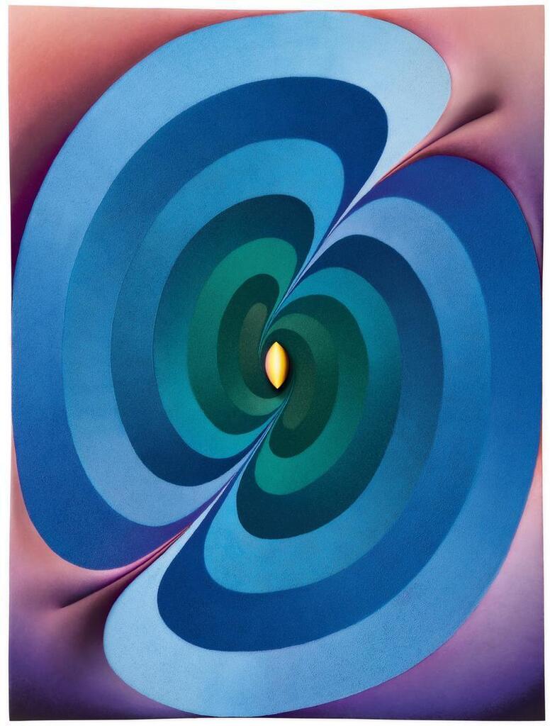 Linked Lingams (yellow, green, blue, purple, pink)