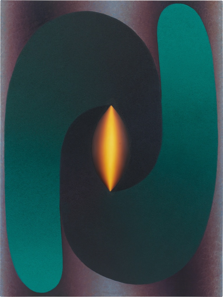 Loie Hollowell, Linked Lingam in Green/Teal, Purple, Yellow, Blue