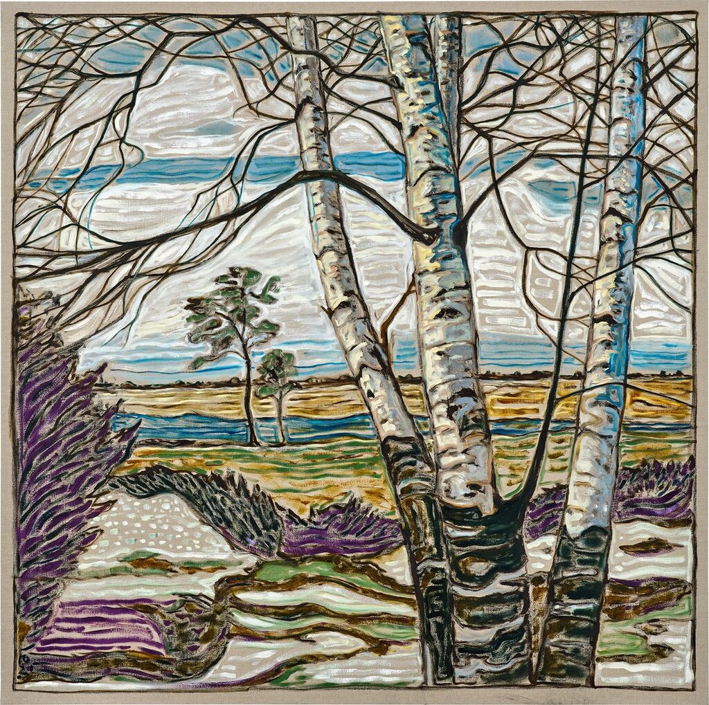 Birch Trees with Spring Snow