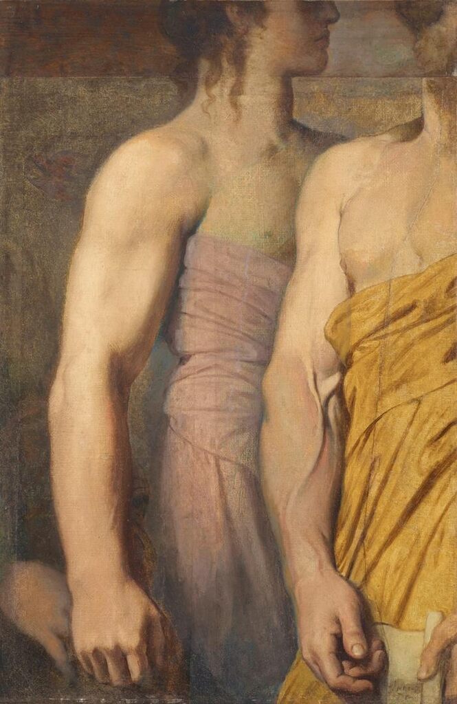 Deux études de bras pour la figure d'Apelles dans le tableau de 'L'apothéose d'Homère'