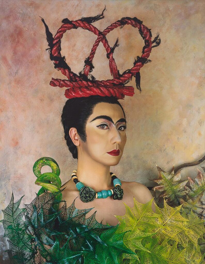 An Inner Dialogue with Frida Kahlo (Red Hair Ornament)