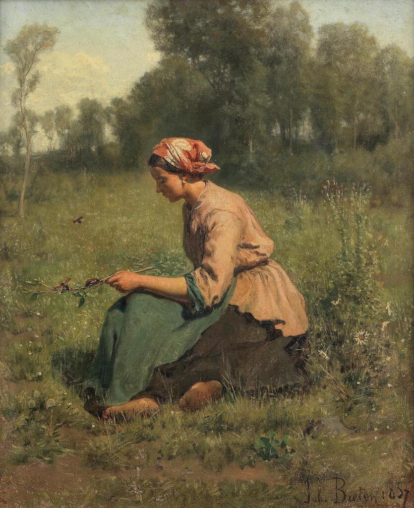 Jeune Paysanne jouant avec des Hannetons