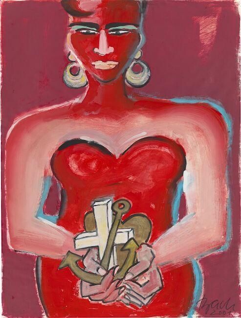 With anchor, cross and heart
