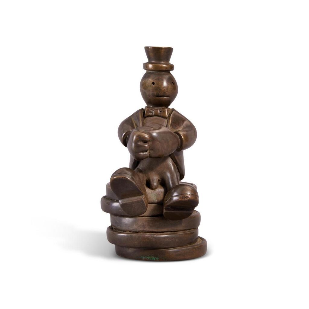 Man Sitting on Pennies